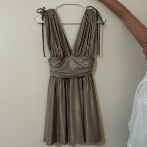 grey shimmer mini dress